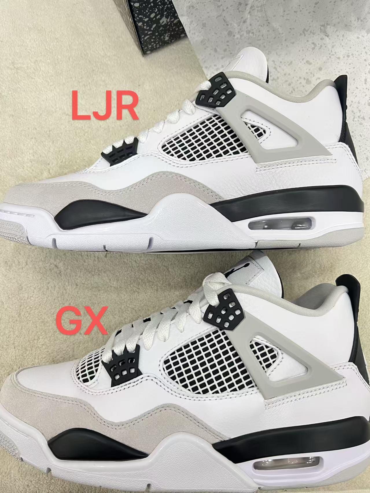 GX VS LJR Comparison of Jordan 4 Best two batches - Sneakers-Niko