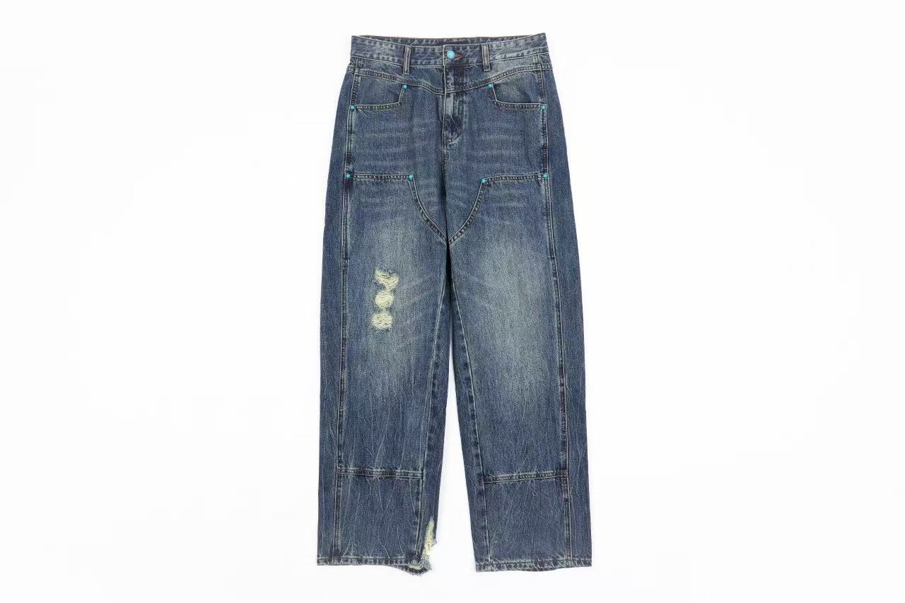 Louis Vuitton Turquoise Cargo jeans Retail(ZP)VS Batch(大货)