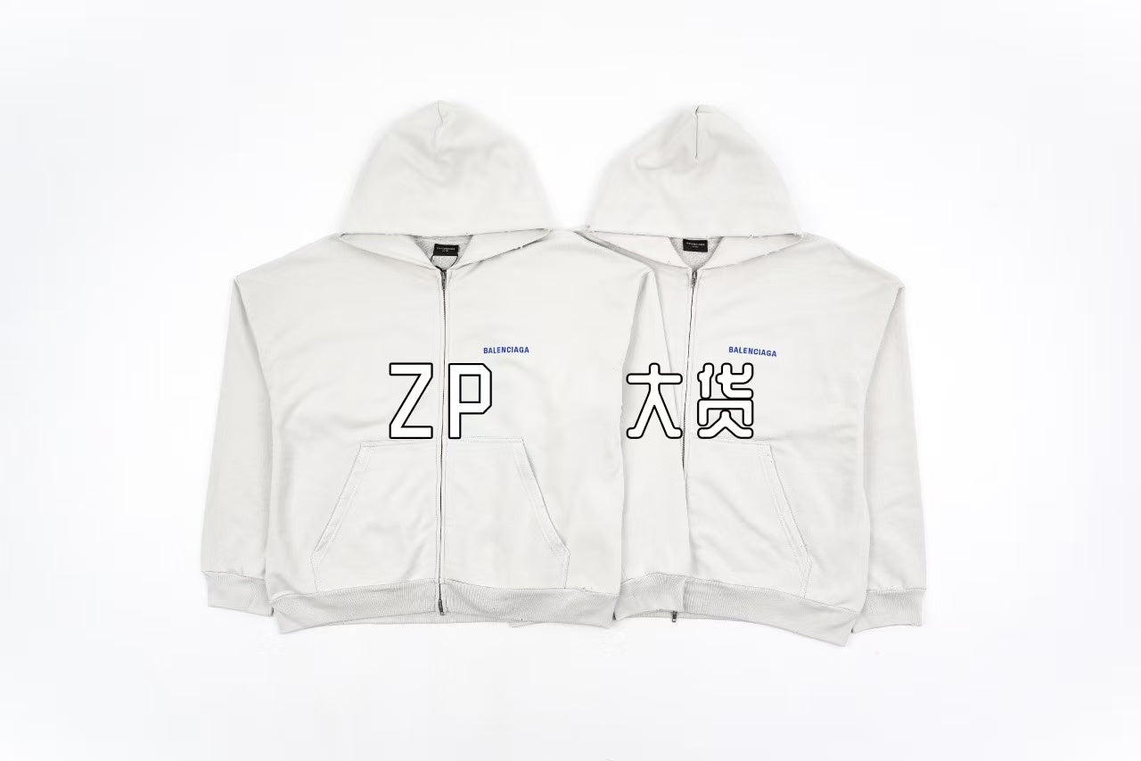 Balenciaga Embroidered Zipper Hooded Retail(ZP)VS Batch(大货)