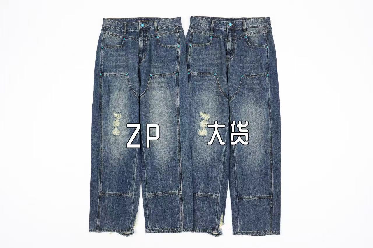 Louis Vuitton Turquoise Cargo jeans Retail(ZP)VS Batch(大货)