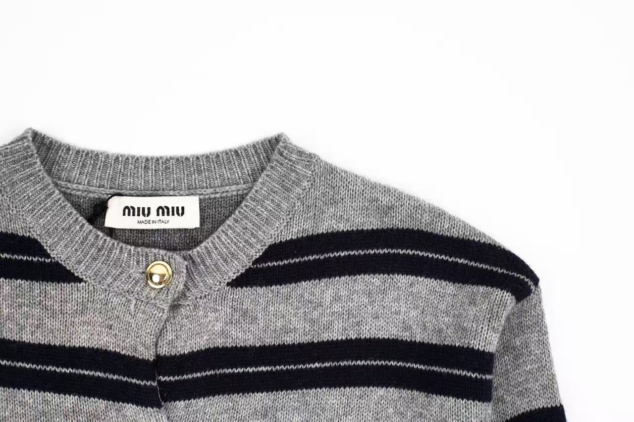 MiuMiu Cashmere striped cardigan Retail(ZP)VS Batch(大货)