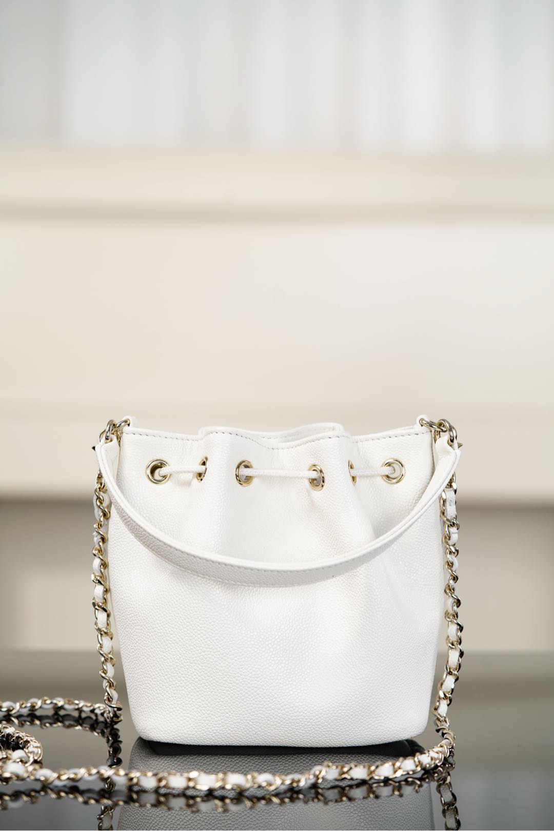 Chanel 25B Chain drawstring mini bucket bag