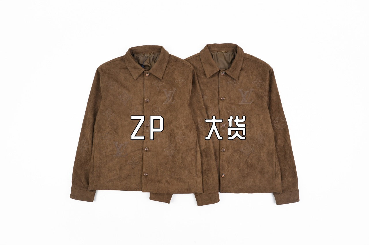 Louis Vuitton Suede shirt jacket Retail（ZP）VS Batch（大货）