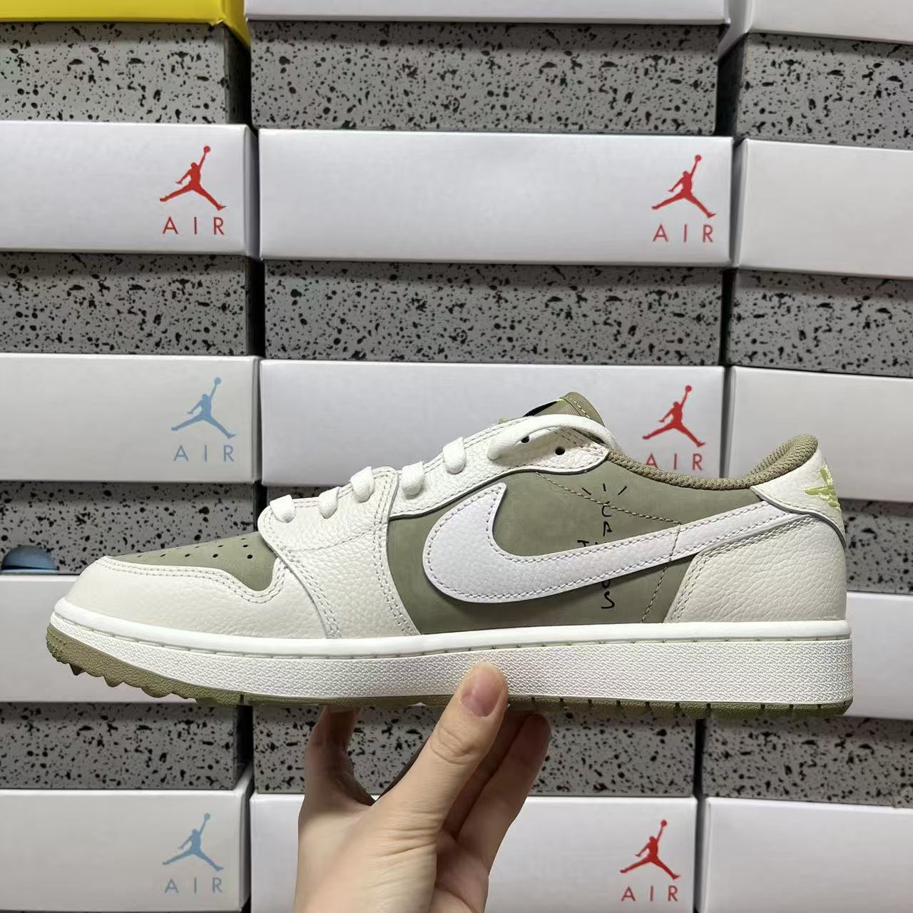 PK Batch-Air Jordan 1 × Travis Scott “Golf Olives”