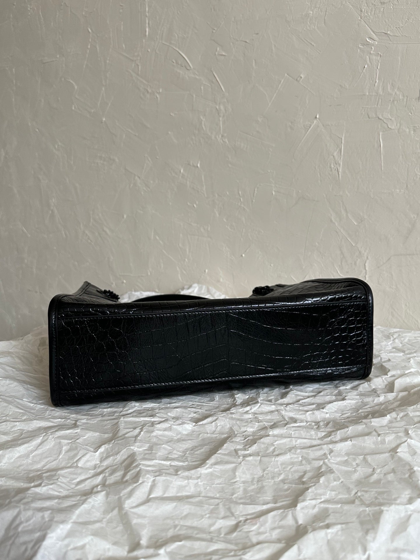 YSL Niki Crocodile pattern embossing Tote bag