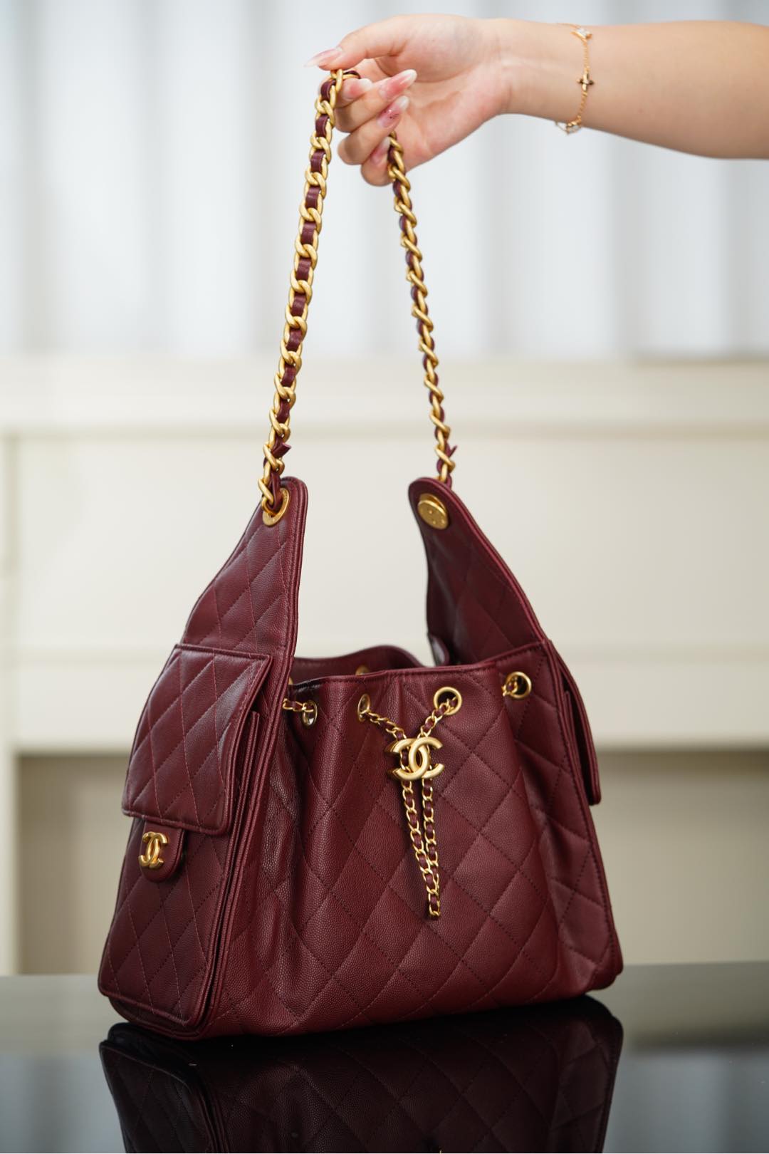 Chanel 25A Drawstring bucket bag