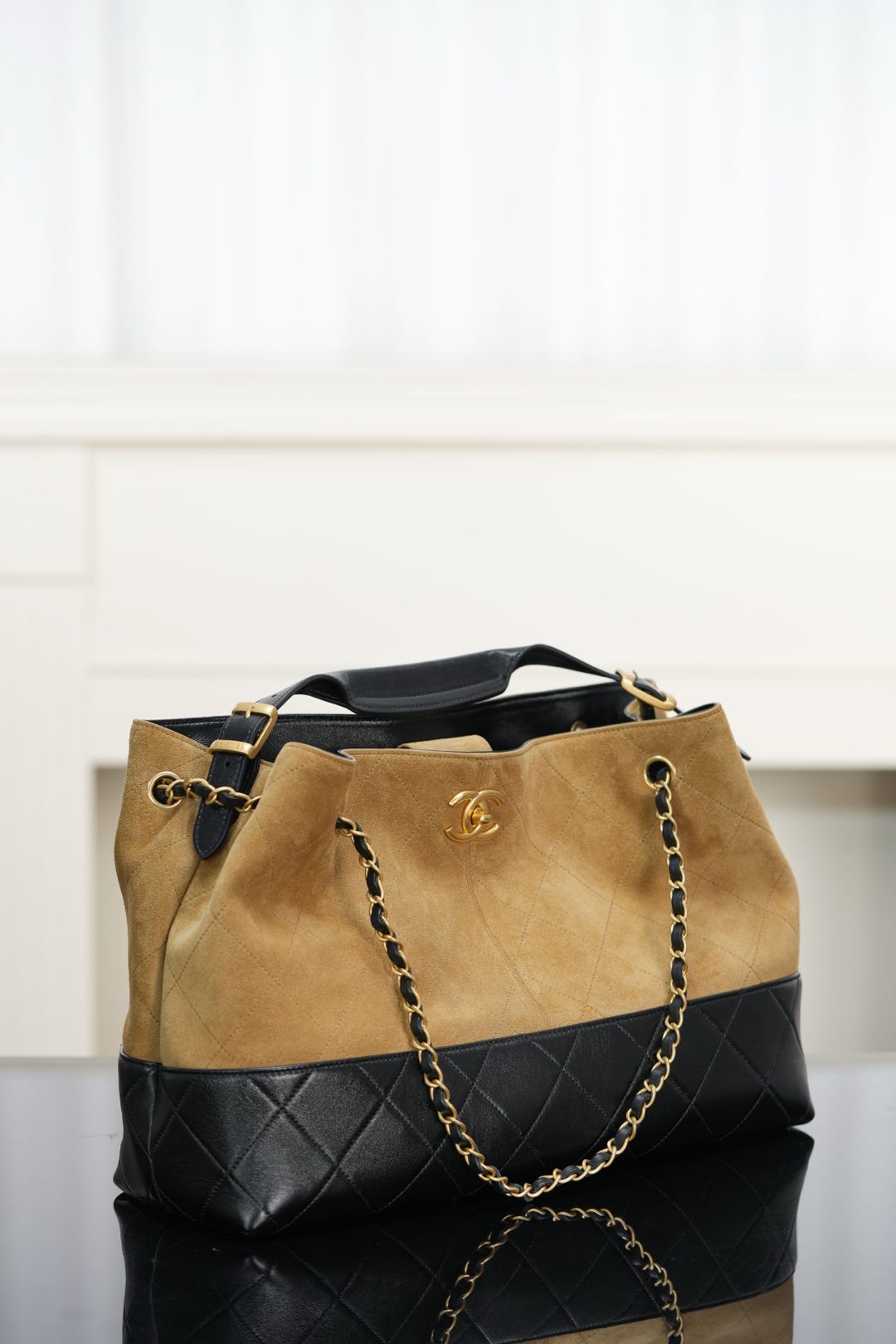 Chanel 25A Suede shopping bag