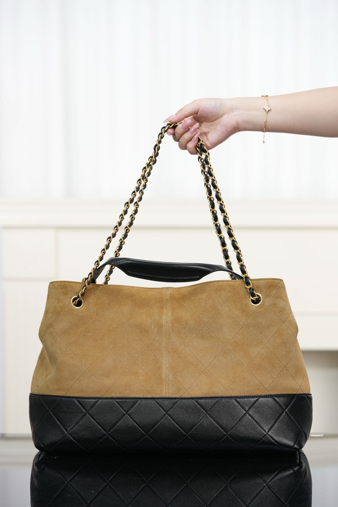 Chanel 25A Suede shopping bag