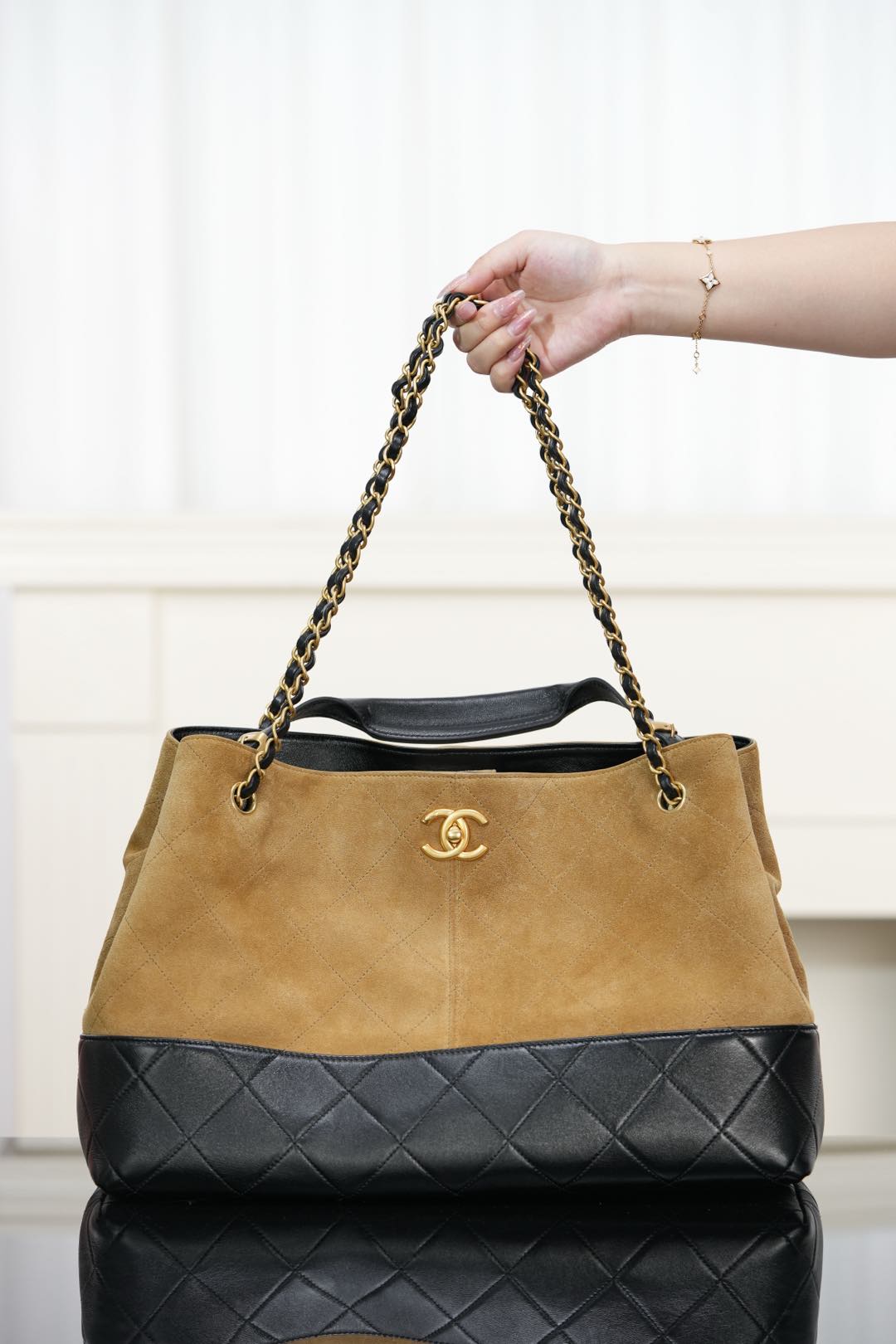 Chanel 25A Suede shopping bag