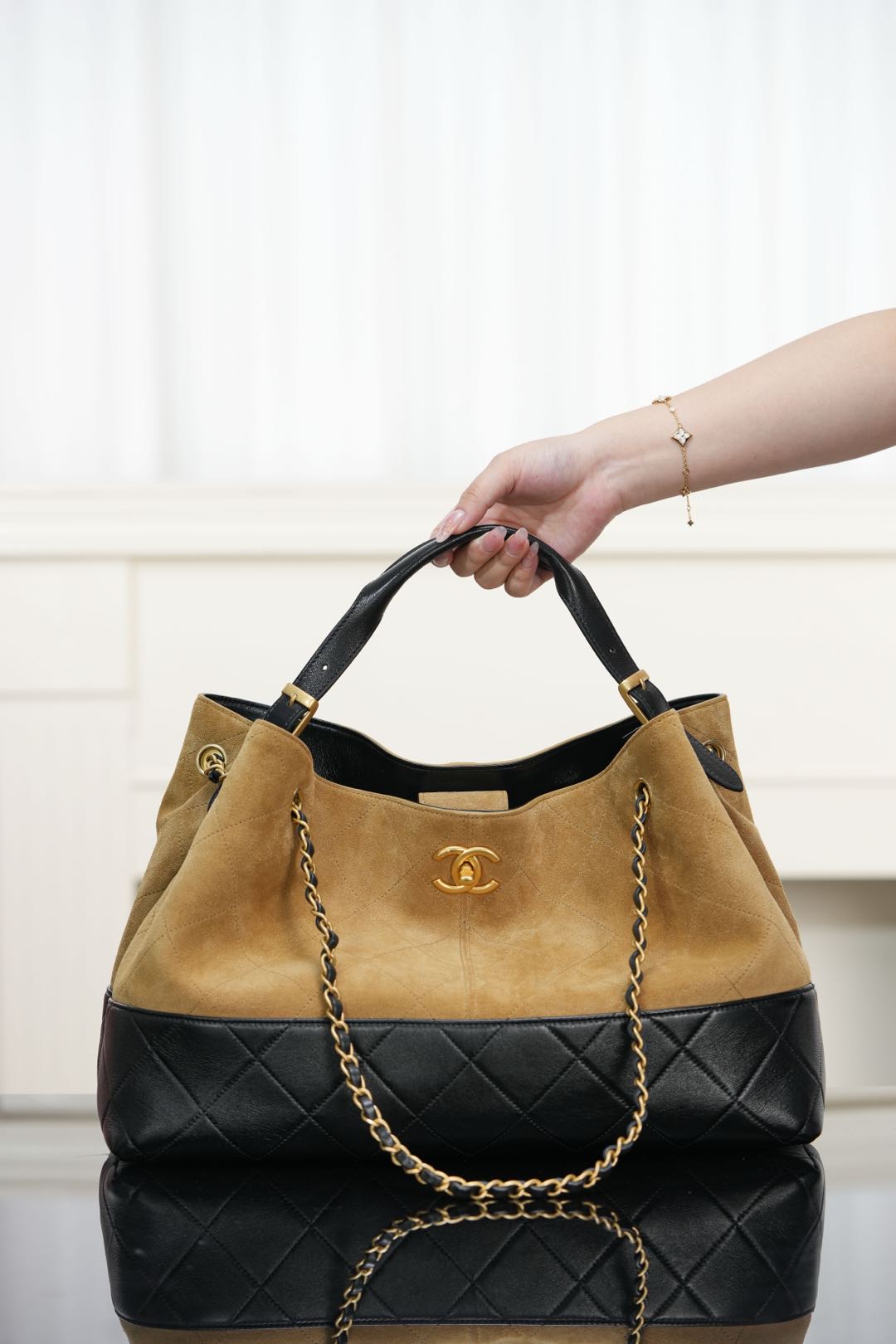 Chanel 25A Suede shopping bag