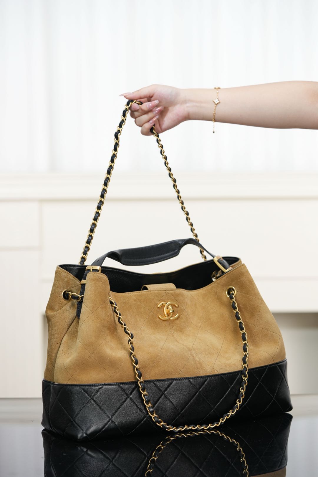 Chanel 25A Suede shopping bag