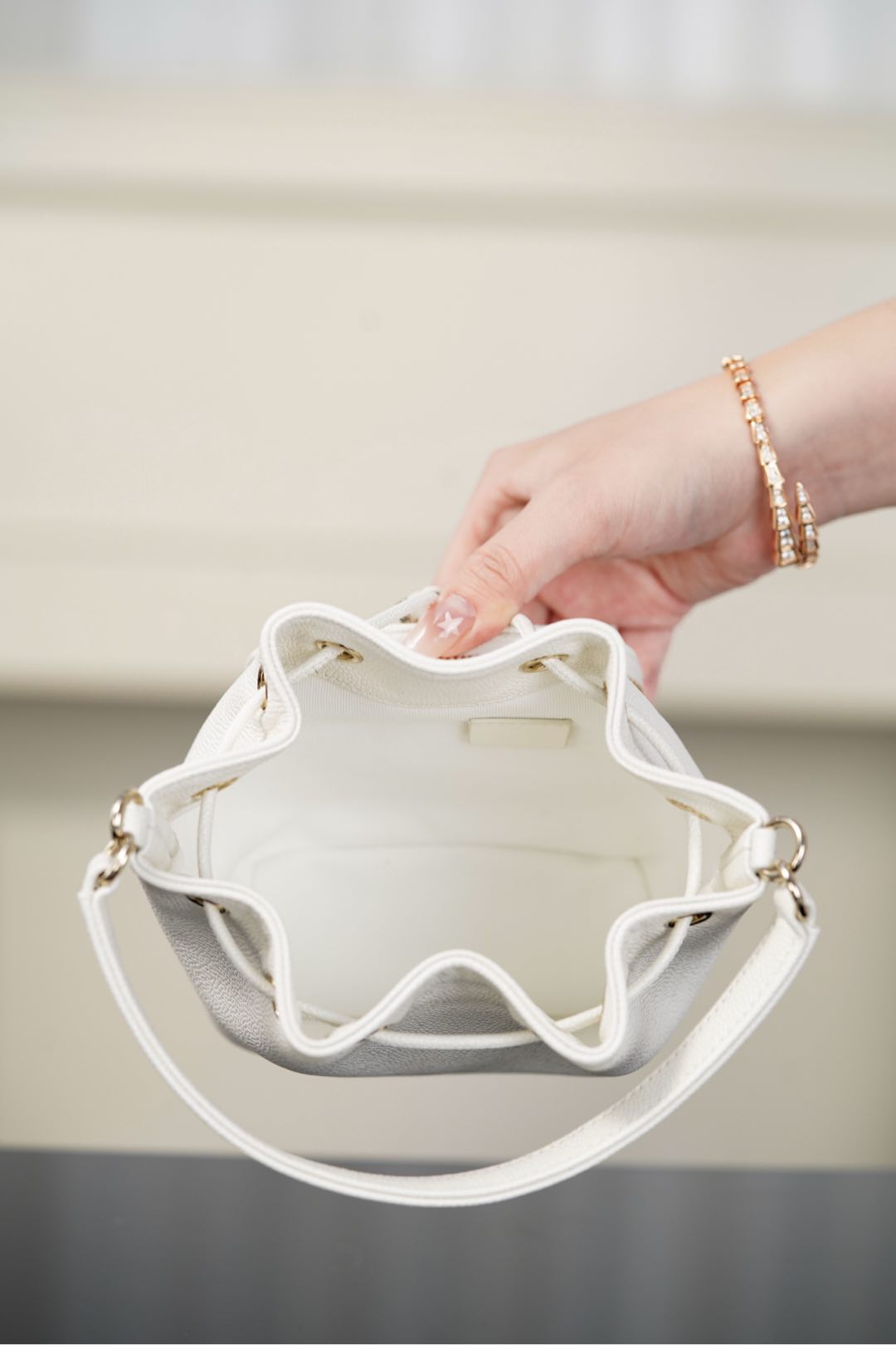 Chanel 25B Chain drawstring mini bucket bag
